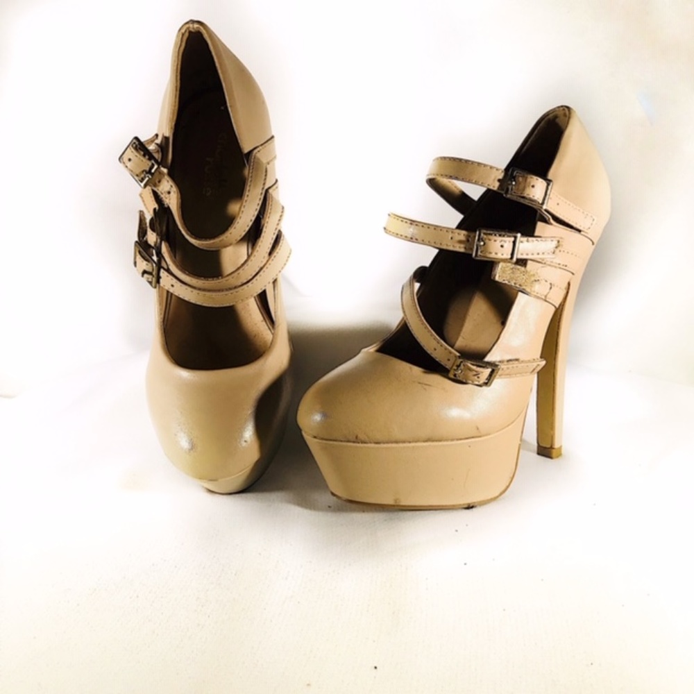 Charlotte Russe Cream Block Heels